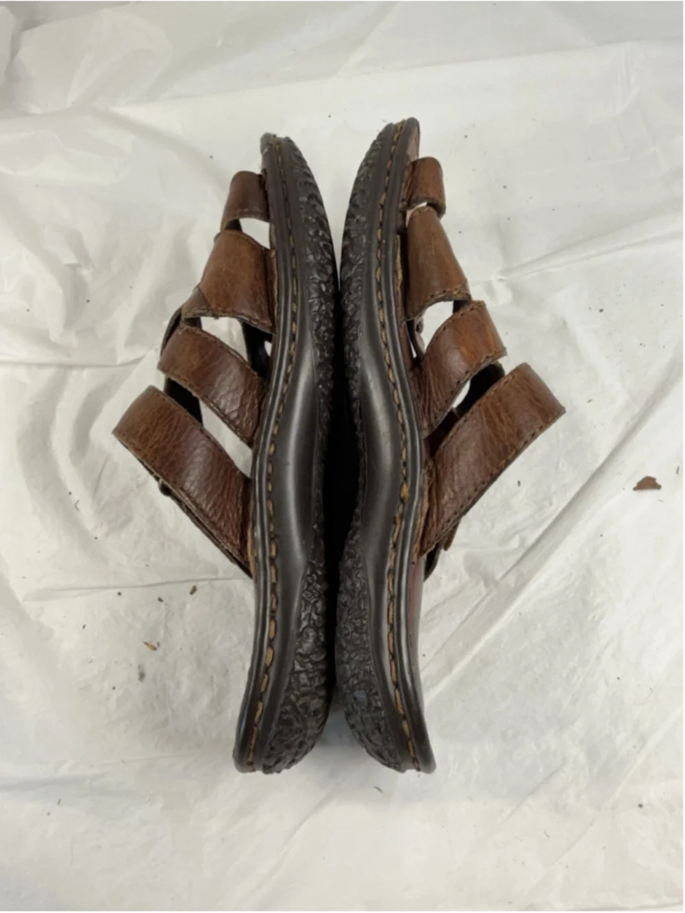 Born Women's Brown Leather Open-Toe Slide Sz 7M